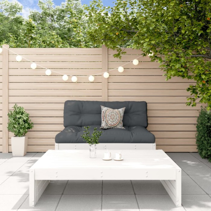 Gossi set mobilier relaxare gradina, 2 piese, alb, lemn masiv de pin