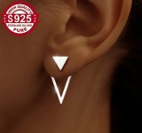 Cumpara ieftin Cercei Argint 925 , zGeometria Elegantei, , model triunghiular modern cu prindere pe tija