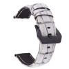 Curea din piele naturala, compatibila Honor Magic Watch 2 46mm, telescoape normale, 22mm, Alb/Gri, Very Dream