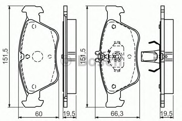 Set placute frana,frana disc MERCEDES C-CLASS (W202) (1993 - 2000) BOSCH 0 986 494 002