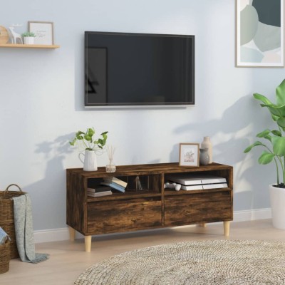 vidaXL Comodă TV, stejar fumuriu, 100x34,5x44,5 cm, lemn prelucrat 831898 foto