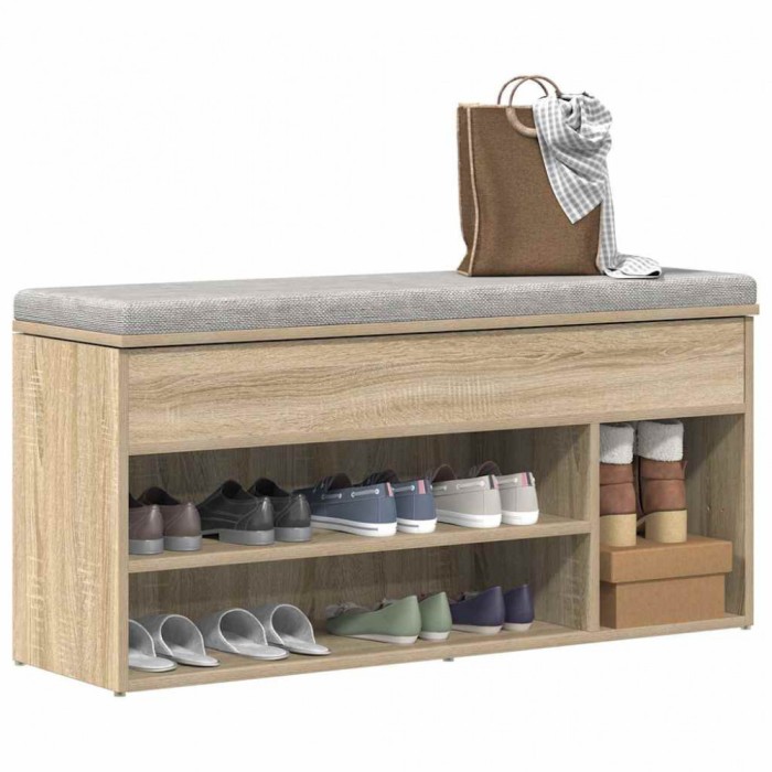 vidaXL Bancă de pantofi Stejar Sonoma 102x30,5x45 cm Lemn prelucrat 859138