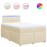 Cumpara ieftin Pat continental cu saltea, crem, 120x190 cm, textil