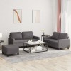 VidaXL Set de canapele cu perne, 3 piese, gri, piele ecologică 3201415