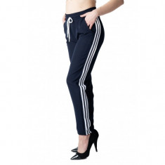 Pantaloni Sport Trening Bleumarin cu 3 Dungi Albe foto