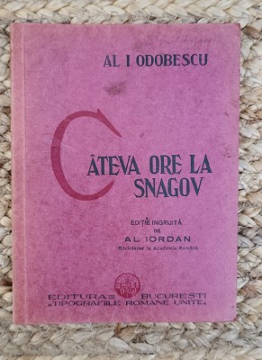 CATEVA ORE LA SNAGOV - AL. I. ODOBESCU ,1930 foto