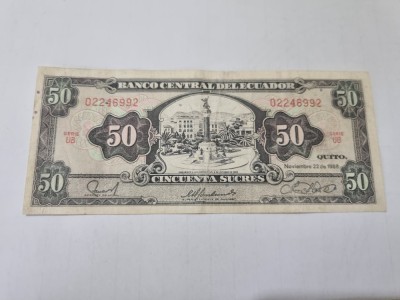 bancnota ecuador 50 s 1988 (ub) foto