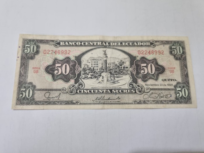 bancnota ecuador 50 s 1988 (ub)
