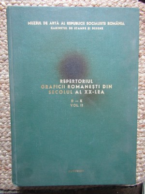 Repertoriul graficii romanesti din secolul al XX-lea, vol. II (D-K) foto