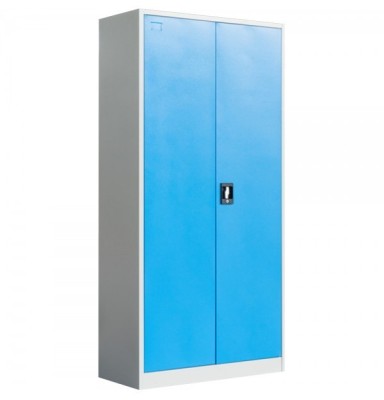 Fiset dulap metalic 4 polite+baza, 180x80x35 cm, 60 kg/polita, usi color albastre, dulap metalic neasamblat foto