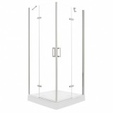 Flow Chrome 90 cabină de duș unghiulară cu tavă de duș