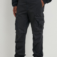 Diesel pantaloni P-ARGYM-NEW-A barbati, culoarea gri, cu fason cargo, A12878.0NJAF