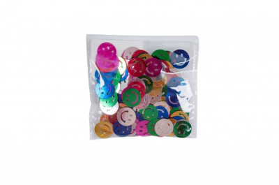 Accesorii creatie COLORARTE metal smiley face sclipici 10/14g/set foto