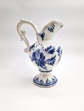 Cumpara ieftin DELFT Ulcior cu Picior Ceramica Olanda 20 cm inaltime monocrom alb albastru