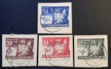 Protectoratul Boemiei și Moraviei - (1943) -Seria Completă "Portrete Etnografice - Volkshelfer" Decupaje , Ștampilate "Krakau" (USED) CLK1