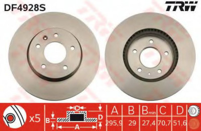 Disc frana OPEL ANTARA (2006 - 2016) TRW DF4928S foto