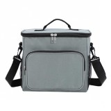 Geanta Frigorifica Termoizolanta XL, Impermeabila, cu Curea, Gri/Albastru 26x24x17cm, Camping, Plaja, Pescuit