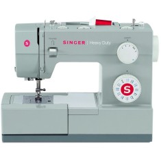 Masina de cusut Singer Heavy Duty, 32 Programe de cusut, Butoniera complet automata, 90W, Cadru complet metalic, Gri