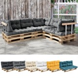 Set perne decorative mobilier paleti Gardenia 3 perne gri deschis [en.casa] HausGarden Leisure