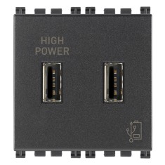 Priza USB tip A dubla 5V 2,1A 2M Vimar Arke gri antracit 19295