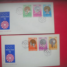 HOPCT PLIC FDC 2857 SET 2 PLICURI MEDALII JOCURILE OLIMPICE MUNCHEN 1972-ROMANIA