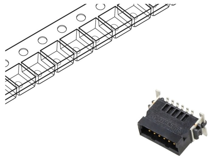 Conector PCB-PCB 12 pini SMT aurit - TE Connectivity