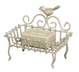 Cumpara ieftin Savoniera fier forjat crem patinat Bird 14x9x16 cm