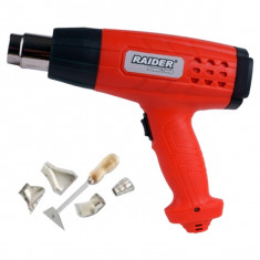 Pistol aer cald 2000W 2-trepte cu accesorii RD-HG14 Raider Power Tools 074302 foto