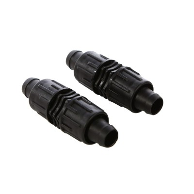 Mufa egala, pentru conectare banda irigatii prin picurare, D 17 mm, negru, polipropilena, set 2 buc foto