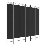 Cumpara ieftin Paravan de camera cu 6 panouri, negru, 240x220 cm, textil