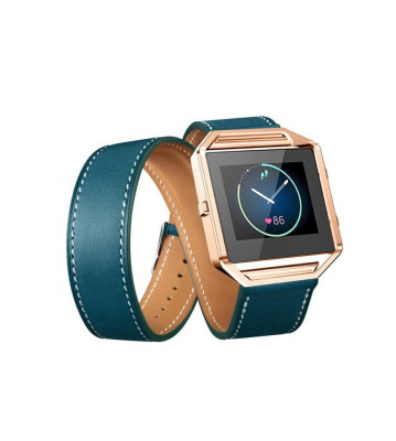 Bratara Infinity din piele ecologica pentru Fitbit Blaze fara carcasa-Culoare Albastru foto