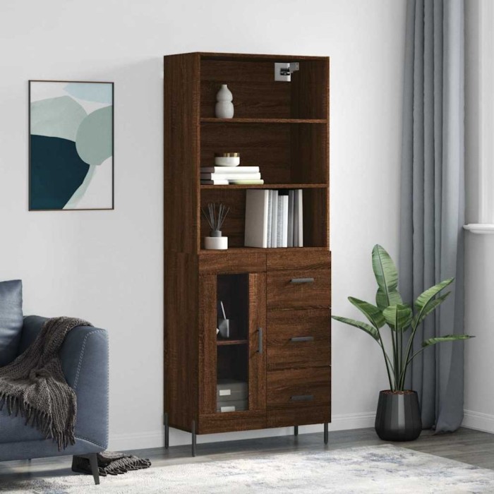 vidaXL Dulap &icirc;nalt, stejar maro, 69,5x34x180 cm, lemn compozit