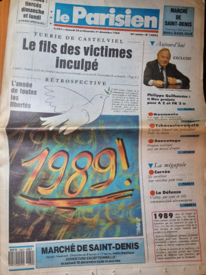 ziarul francez &amp;quot;le parisien&amp;quot; 31 decembrie 1989-articol si foto revolutia romana foto