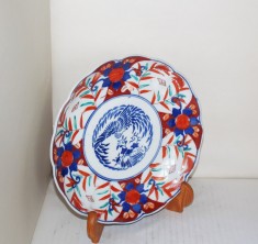Farfurie portelan japonez Imari Arita 3 polilobata pictata manual sec. XIX Meiji foto