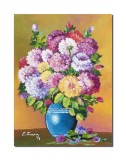 Cumpara ieftin Tablou pictat manual hol, living, dormitor, Vaza cu bujori, 40x30cm ulei pe panza, gata de agatat pe perete