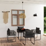 VidaXL Set de servit masa pentru grădină, 5 piese, negru