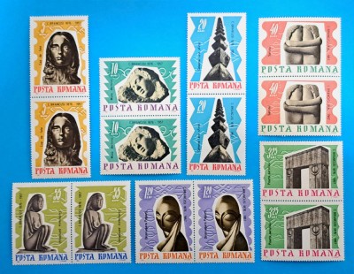 TIMBRE ROMANIA L.P 645/1967-10 ani de la moartea lui C. BRANCUSI - pereche-MNH foto