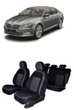 Cumpara ieftin Set Huse scaune dedicate Skoda Superb (2015-2019) + husa cotiera