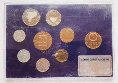 M01 Austria set monetarie 8 monede 1989 2 5 10 groschen 1 5 10 20 Schilling PF foto
