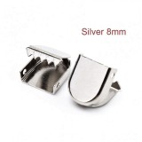 Silver, SET 2 Clipsuri metalice 8mm pentru sireturi incaltaminte plate, SIRETILA&reg;