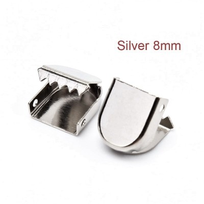 Silver, SET 2 Clipsuri metalice 8mm pentru sireturi incaltaminte plate, SIRETILA&amp;reg; foto