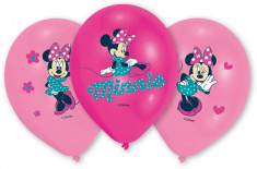 Baloane latex 28cm inscriptionate Minnie Mouse, Amscan 999239, Set 6 buc foto