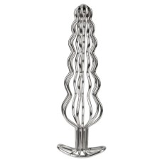 Dop Anal Wavy Bars, Metal, Argintiu, 16.5 cm, Guilty Toys