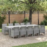 VidaXL Set de masă pentru grădină 11 pcs Gri deschis Mare