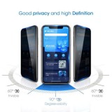 Folie Sticla Privacy 5D iPhone X, GloMax, Securizata, Anti-Spion, 9H, Negru/Transparent