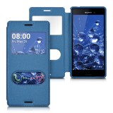 Cumpara ieftin Husa pentru Sony Xperia M4 Aqua, Piele ecologica, Albastru, 37417.17, Carcasa