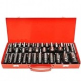 Trusa chei tubulare impact profesionale scurte si lungi 1/2 ,dimensiuni 8-32 mm,set 35 piese