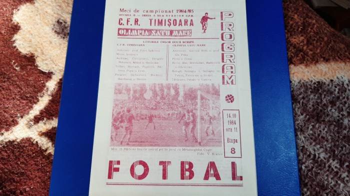 program CFR Timisoara - Olimpia SM
