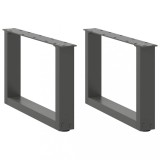 Cumpara ieftin Picioare pentru măsuță de cafea &icirc;n formă de U, 2 buc., antracit, 50x(30-31) cm, oțel