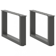 vidaXL Picioare pentru măsuță de cafea &amp;icirc;n formă de U, 2 buc., antracit, 50x(30-31) cm, oțel 4013138 foto